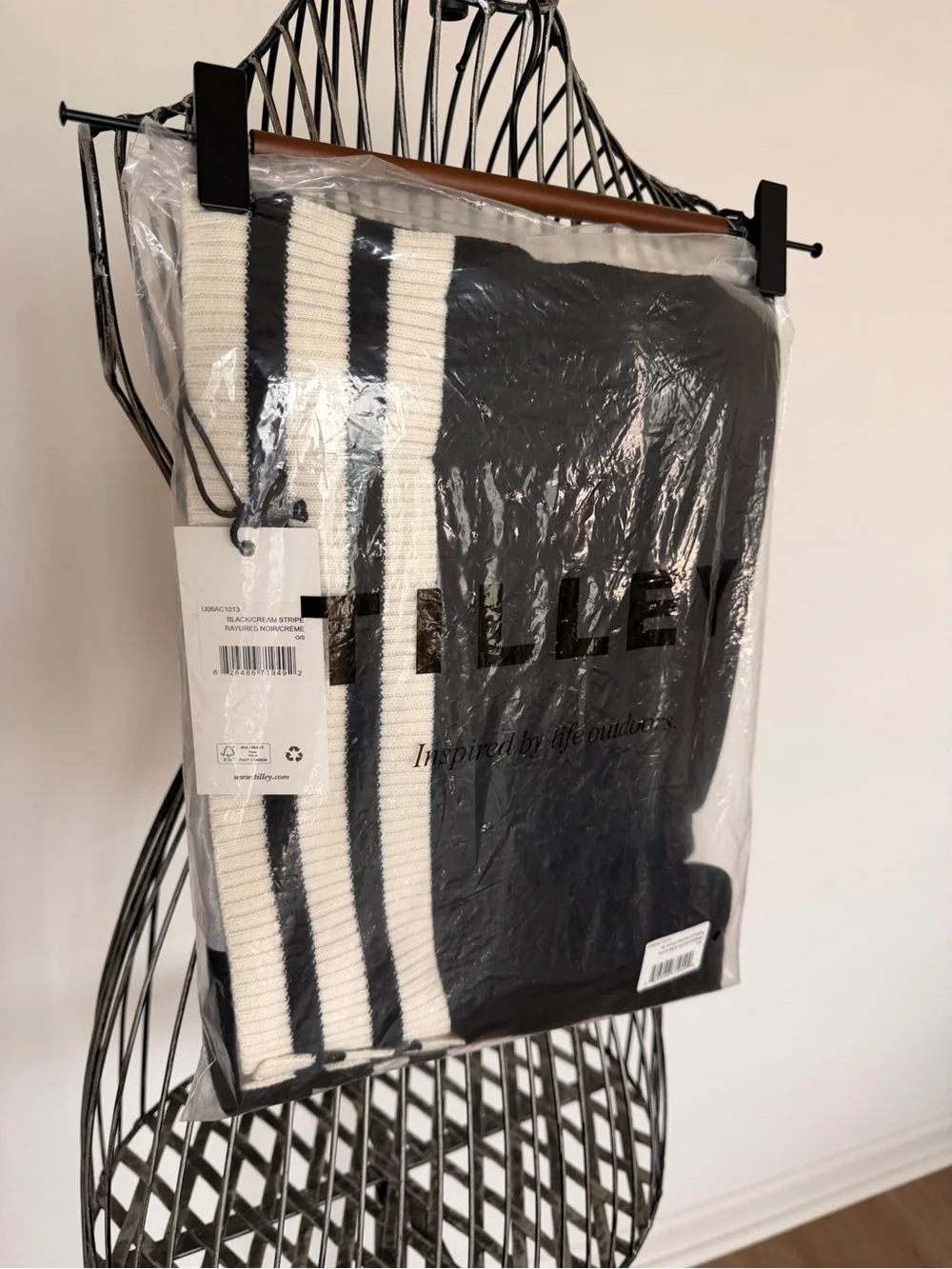 Tilley Black & Cream Striped Scarf